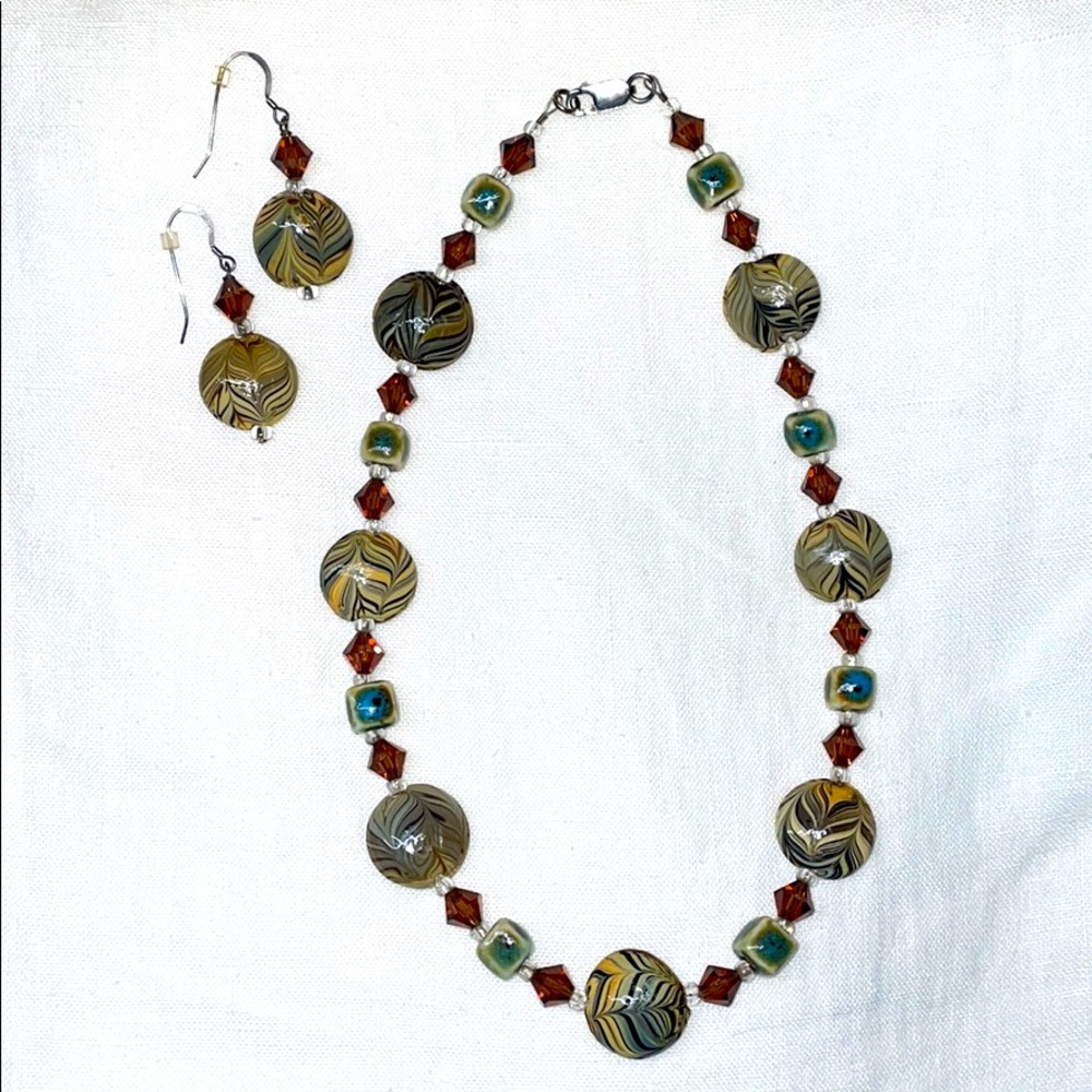 Beaded Necklace and Earring Set